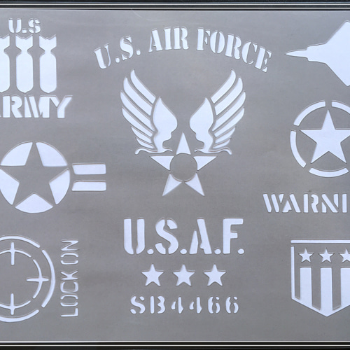 No.58】 ハンドメイド ステンシルシート アメリカ 空軍 ミリタリー