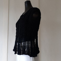 黒のノースリーブペプラムセーター 2枚目の画像