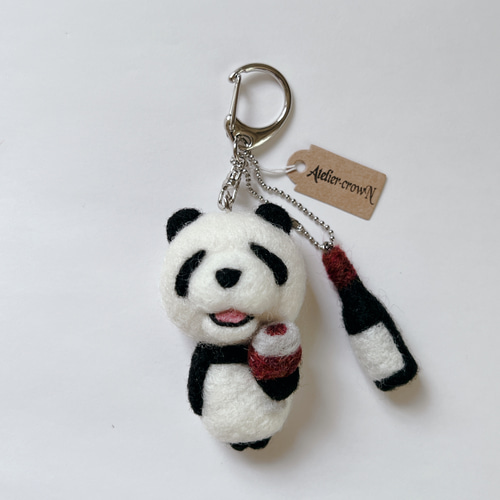 受注制作（食いしん坊パンダさん）スイカ他 羊毛フェルト 羊毛フェルト