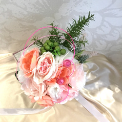 ブーケ ブートニア　ウェディングブーケ　結婚式　クラッチブーケ　水引　和風　花嫁　ピンク　ウィディング　ブライダル　結婚 5枚目の画像