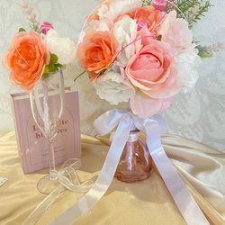 ブーケ ブートニア　ウェディングブーケ　結婚式　クラッチブーケ　水引　和風　花嫁　ピンク　ウィディング　ブライダル　結婚 1枚目の画像