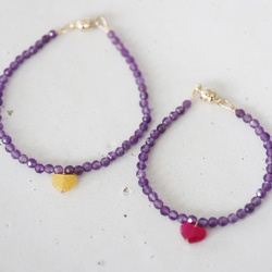 pair amethyst brecelet[kgf5022] 3枚目の画像