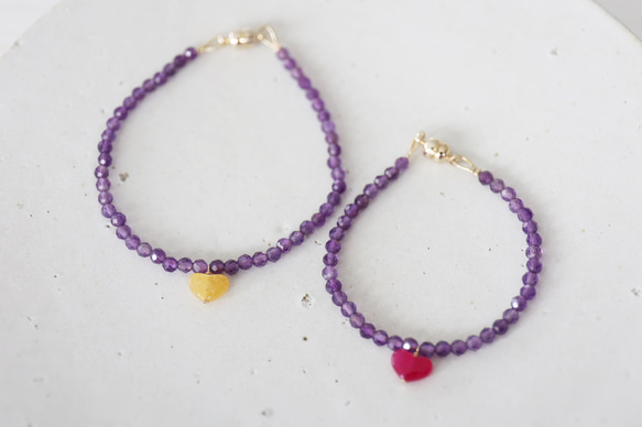 pair amethyst brecelet[kgf5022] 3枚目の画像