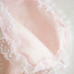 エレガントレースの巾着(ピンク） 3枚目の画像