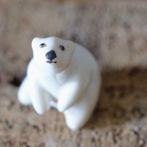 シロクマさんの親子 動物オブジェ 北欧 置き物 その他置物 わのえ工房