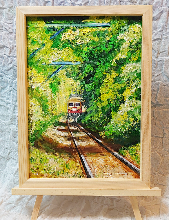 油絵 絵画 森のトンネル【B4】 油絵 絵画 森のトンネル【B4】