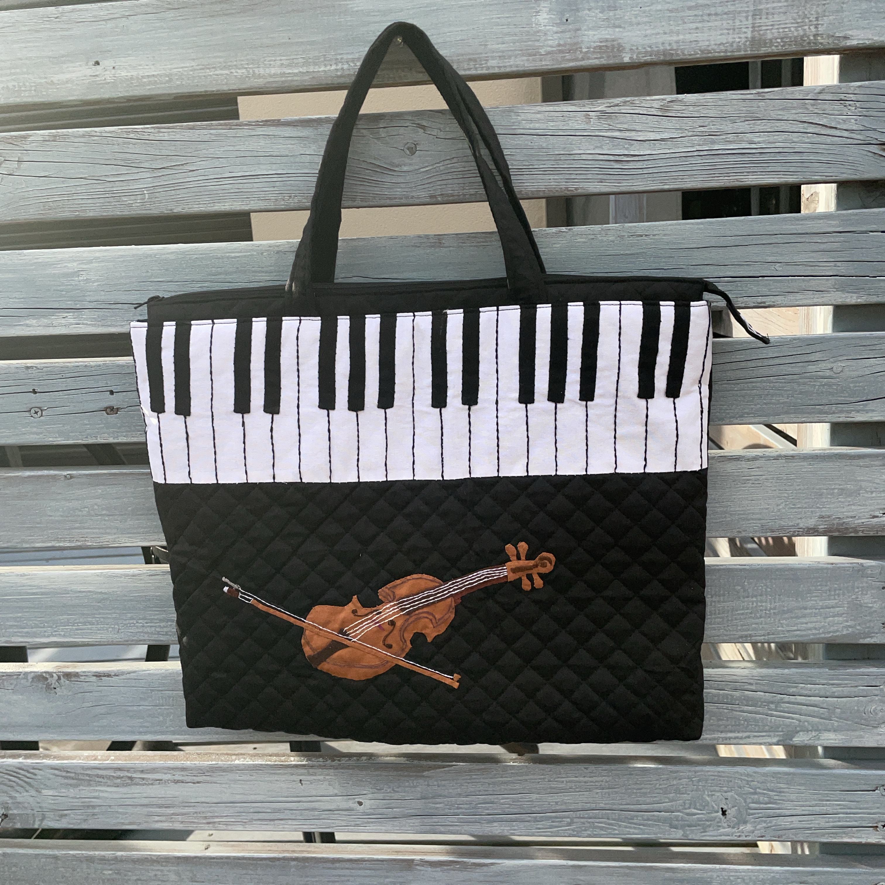 バイオリンand鍵盤レッスンバッグファスナー付き再販