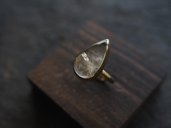 tourmaline in quartz brass ring (minatsuki) 2枚目の画像