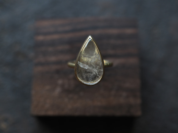 tourmaline in quartz brass ring (minatsuki) 1枚目の画像