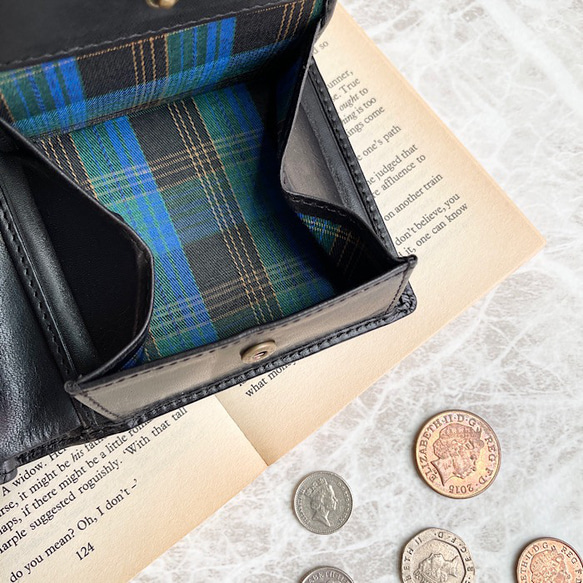 英国デザインValise二つ折り財布 イートンブラック 5枚目の画像