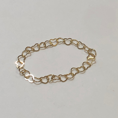 K18 ハートチェーンリング 18金 イエローゴールド レディース 指輪