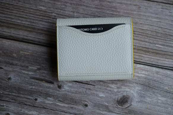 【オールレザー】柔らかい高級革使用　手縫い　ミニウォレット　ミニ財布　トゴ革　コンパクト　内側レザー バイカラー 5枚目の画像