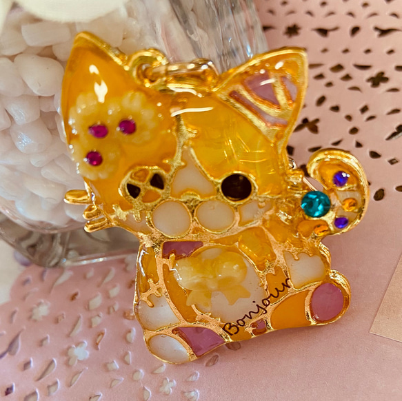 レジンキーホルダー つぎはぎねこ 【YK907】 キーリング レジンキーホルダー つぎはぎねこ 【YK907】 キーリング