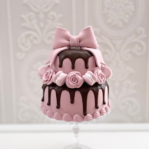 チョコドリップクレイケーキ✳︎モカピンク✳︎色変更可 チョコドリップクレイケーキ✳︎モカピンク✳︎色変更可