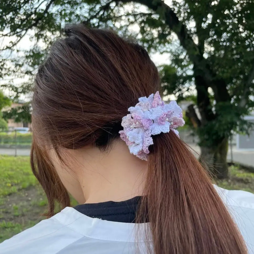 紫陽花レース編みシュシュ〖 親子コーデ〗 シュシュ atelier potpourri