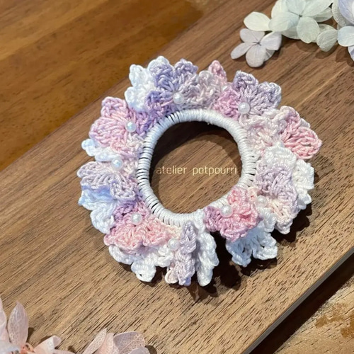 紫陽花レース編みシュシュ〖 親子コーデ〗 シュシュ atelier potpourri