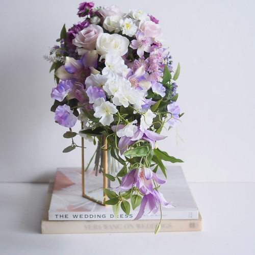 薔薇とグリーンのエレガントブーケ】ブーケ＆ブートニアセット