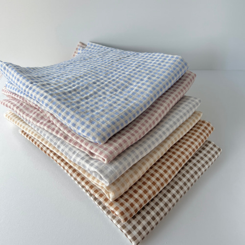 ダブルガーゼ（ギンガムチェック小・6色から選択）韓国生地 生地