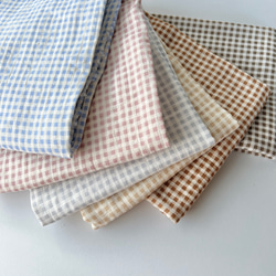 ダブルガーゼ（ギンガムチェック小・6色から選択）韓国生地 生地