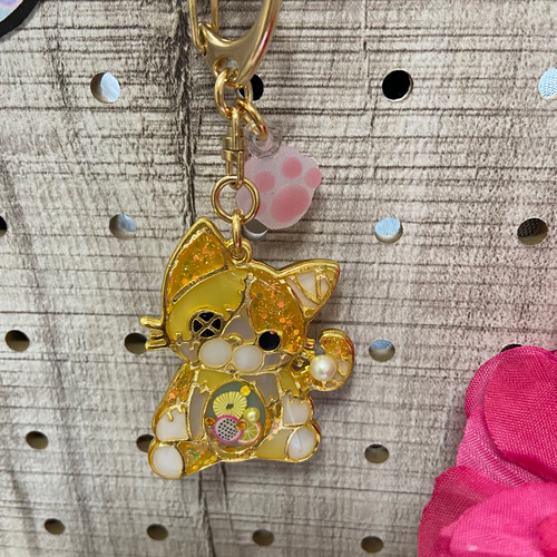 レジンキーホルダー つぎはぎねこ 【YK908】 キーリング いち 通販