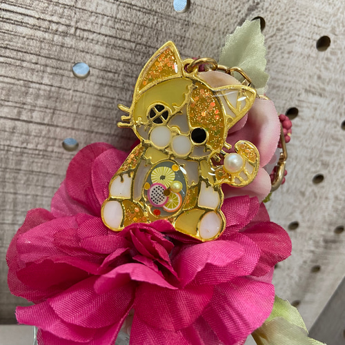 レジンキーホルダー つぎはぎねこ 【YK908】 キーリング いち 通販