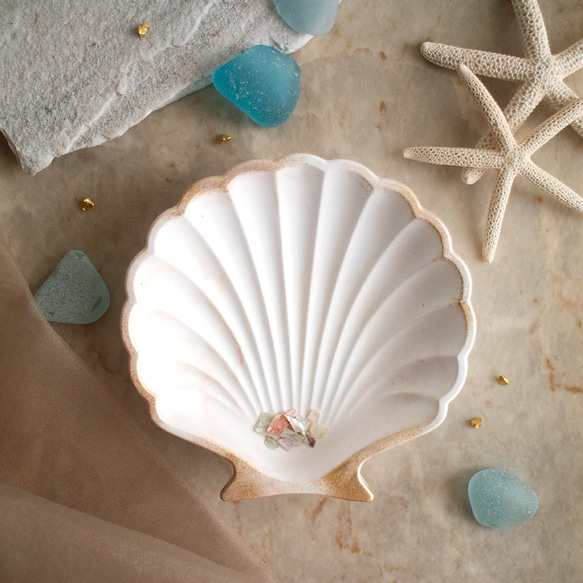 marble shell stone | 貝殻のアロマストーン ディフューザー・アロマ