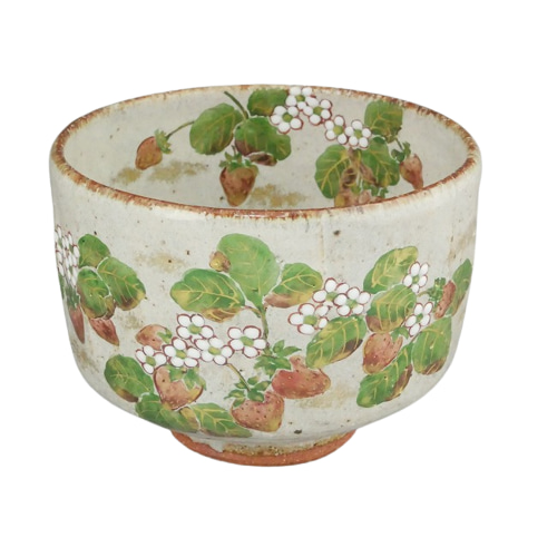 灰釉野いちご絵抹茶茶碗 良二 茶碗・めし碗 松韻堂 通販 14168037