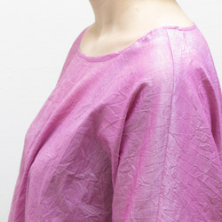 2574 キレイなボリューミーな袖のブラウス　ピンク　コットン 5枚目の画像
