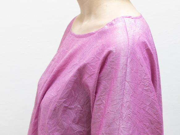 2574 キレイなボリューミーな袖のブラウス　ピンク　コットン 5枚目の画像