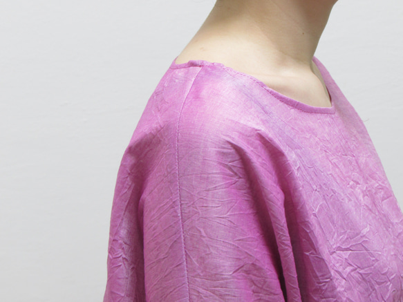 2574 キレイなボリューミーな袖のブラウス　ピンク　コットン 15枚目の画像