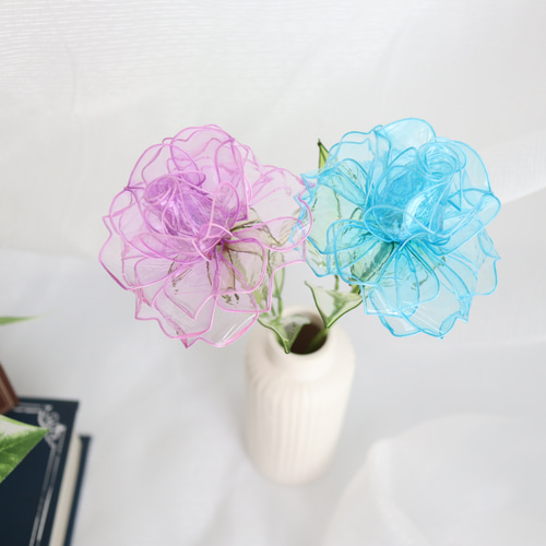 アメリカンフラワー、ディプフラワー(碧の薔薇） 青い花々の髪飾り ＊牡丹 ＊薔薇 ＊桜 ＊アメリカンフラワー
