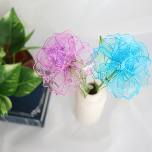 ブルー×パープル薔薇 アメリカンフラワー ディップフラワー アート