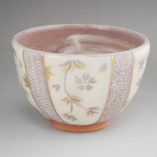 新年の贈り物 喜信◇商品番号 志野更紗抹茶茶碗 12597 松韻堂 茶碗・めし碗 茶碗