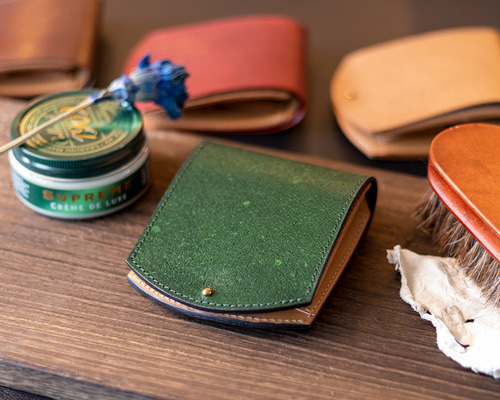 本革☆真鍮キボシ留め　こなれ財布　オイルヌメ革3つ折り財布 ad2622c2f9e1b2dab5a35e46e48979