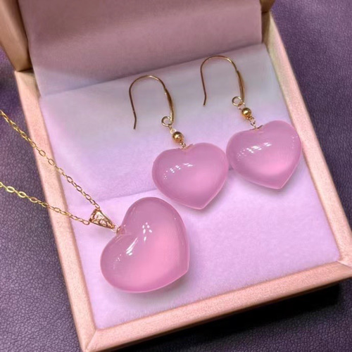 ︎【天然】スターローズクォーツ ペンダントトップ ピアス k18  