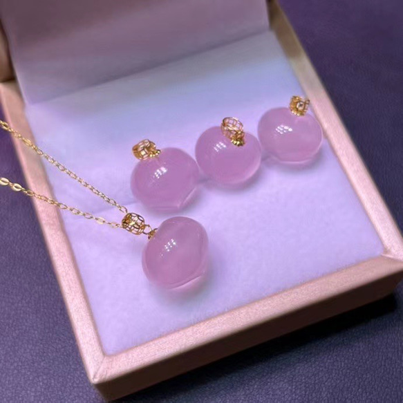 ⭐︎【任意1個の価格】天然スター ローズクォーツ ペンダントトップ k18