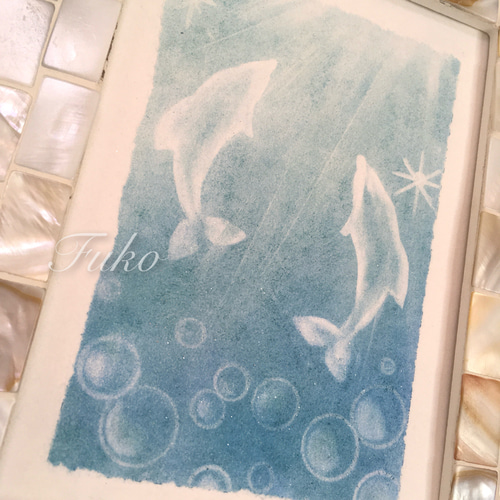 絵画】ヒーリング・アクア《メッセージ/ポストカード付》パステル