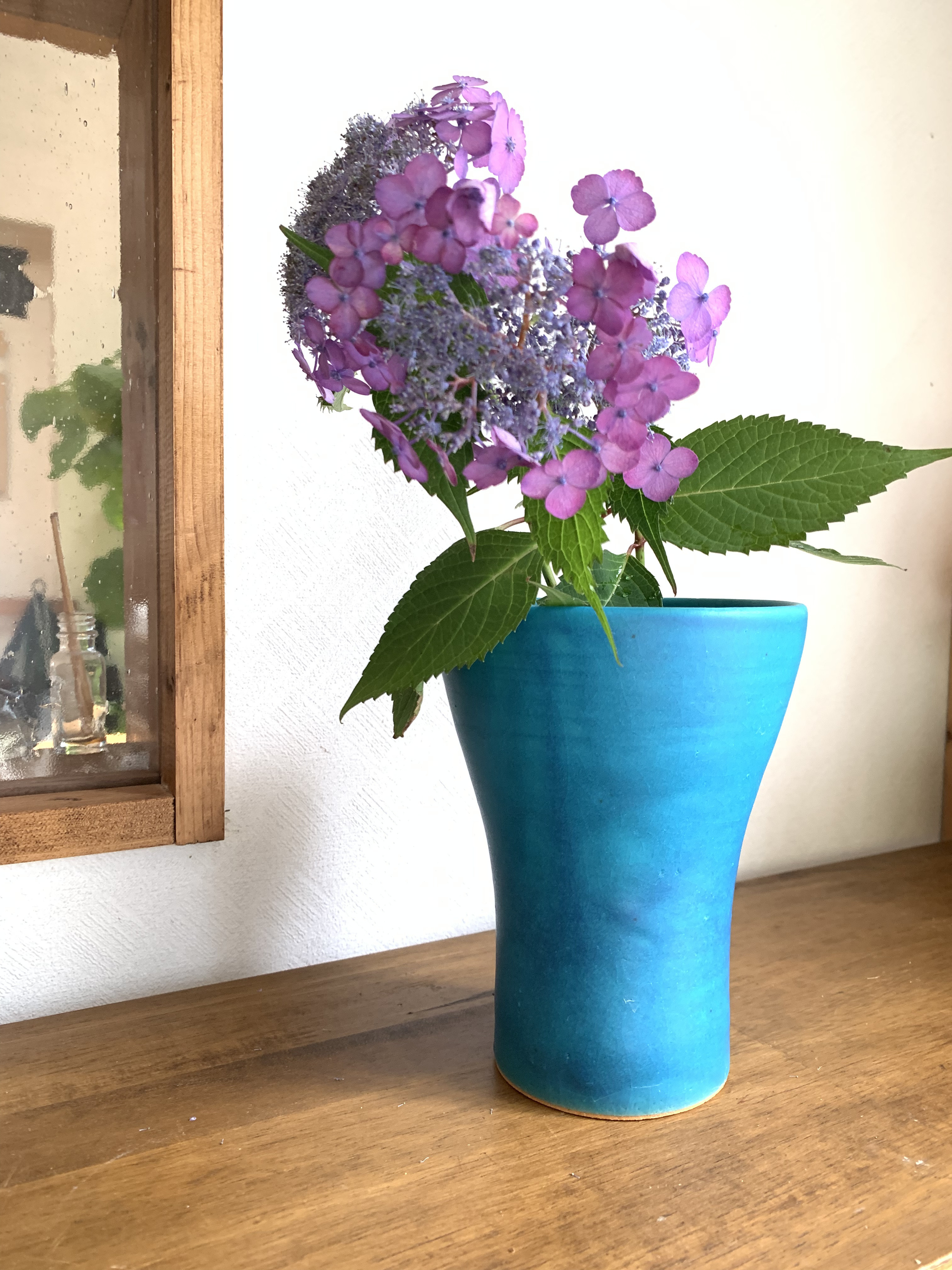 i 花瓶　ターコイズブルー