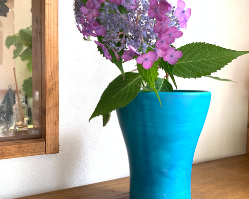 i 花瓶 ターコイズブルー 一輪挿し・花瓶・花器 mayumi 通販