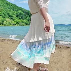 ティアードテールスカート　minamo　海色グラデーション(2022) 3枚目の画像