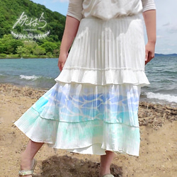 ティアードテールスカート　minamo　海色グラデーション(2022) 2枚目の画像
