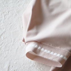 【UVカット・接触冷感機能】バイカラー タックパフTシャツ【ピンクベージュ×ホワイト】 13枚目の画像