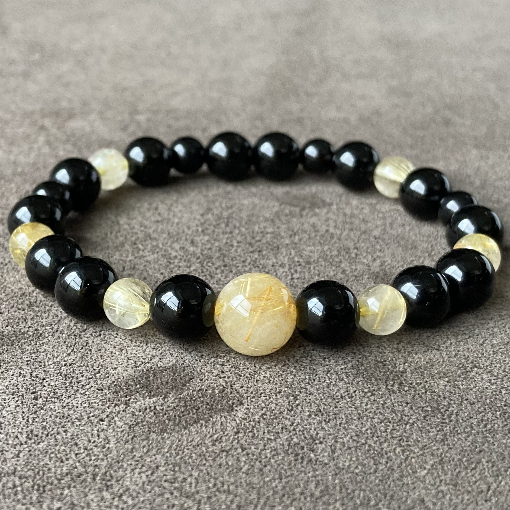 身の回りを整え、前向きな流れを呼び込む/モリオン・ルチルクォーツ/天然石 ストーン ブレスレット