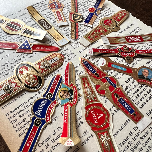 20束♡ビンテージシガーバンドたっぷり20束セット　おまけ付き　海外紙モノ 20束♡ビンテージシガーバンドたっぷり20束セット おまけ付き 海外紙