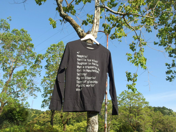 ワンダフルワールドTシャツ　長袖　ブラック　プレゼント　ペア　アウトドア　カワイイ　格好いい　カットソー　オシャレ 3枚目の画像