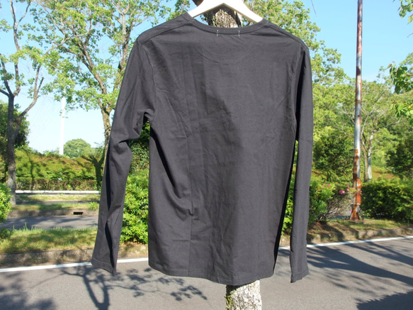 ワンダフルワールドTシャツ　長袖　ブラック　プレゼント　ペア　アウトドア　カワイイ　格好いい　カットソー　オシャレ 4枚目の画像