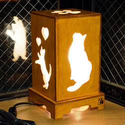 木の猫ランプ(小) 650 7枚目の画像