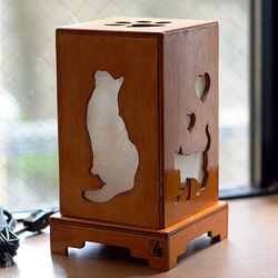 木の猫ランプ(小) 650 1枚目の画像
