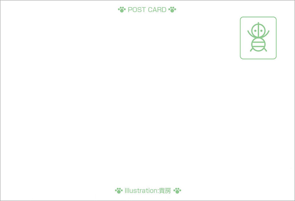 カエルレインコートねこさんイラストポストカード・5枚セット 5枚目の画像