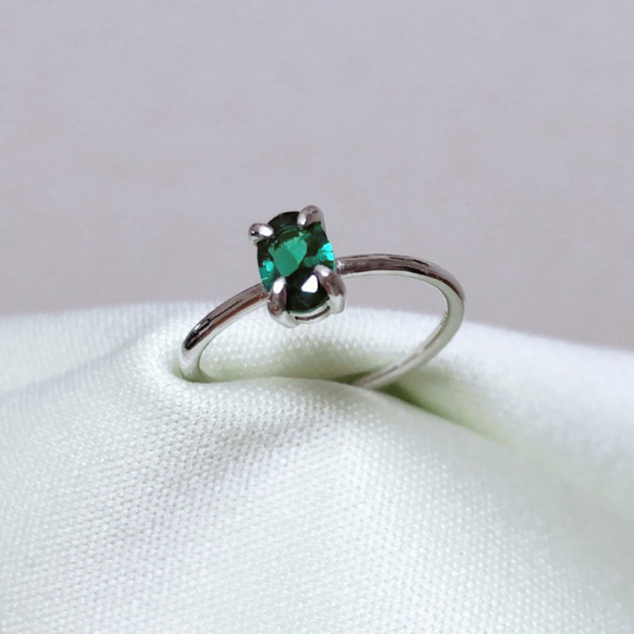 深緑の輝き＊エメラルド シルバーリング silver925 指輪・リング